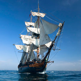 Bali-Live-aboard Impressive phinisi boat typical for live-aboards in Indonesia in a full sail